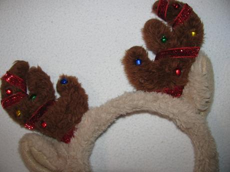 Vánoční nová čelenka do vlasů-sobí parůžky,