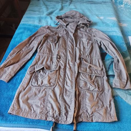 Hnědý delší přechodní kabát, c&a,38