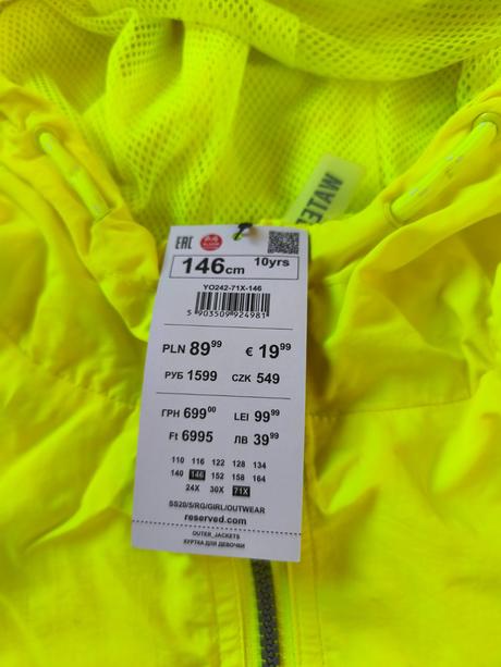 Neonová jarní bunda 146 / xs,s, reserved,146 / 152 / s / xs