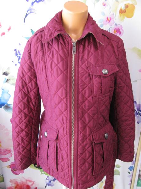 Dámská přechodná prošívaná vínová bunda burberry, burberry,l