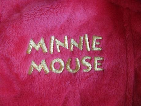 Krásný malinově červený fleecový župan s kapucí, disney,74