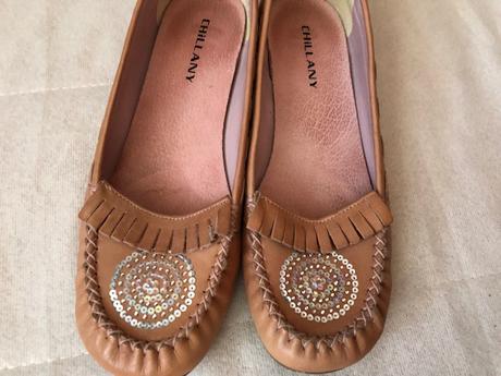 Ruzove kozene mokasinky na malem podpadku 37, 37