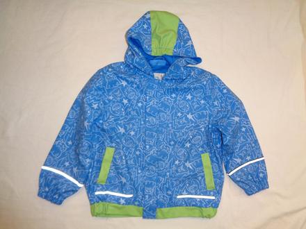 Super modrá nepromokavá bunda s příšerkami 104/110, okay,104