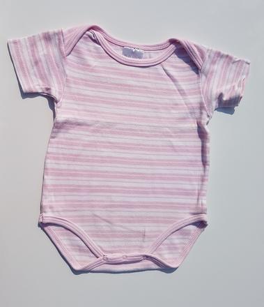 D170 dívčí body s kr. rukávem proužky vel. 86-92, 86