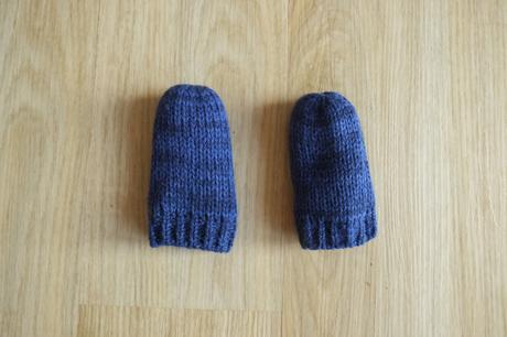 Modré pletené rukavičky, f&f,68