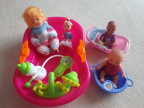 Dětská sada na koupání - panenky, miminka, vaničky,