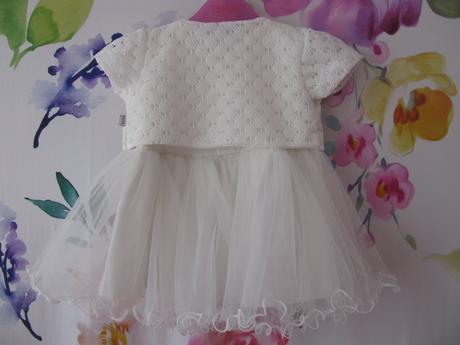 Luxusní bílé sváteční šaty s bolérkem, 80