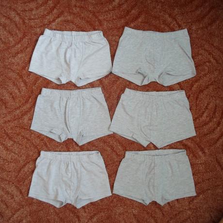 Šedé trenky trenýrky boxerky - 122, 128 - 6 kusů, 122