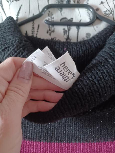 Pruhované svetrové šaty 164 - s/m, c&a,164