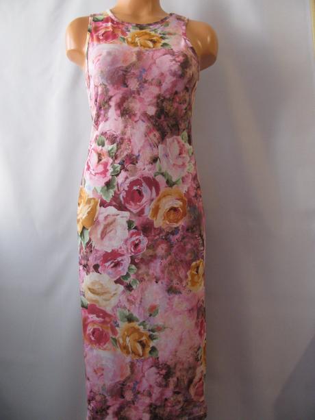 Elastické dlouhé letní květované šaty, miss selfridge,36