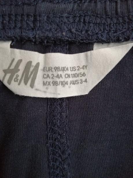 Šortky bavlněné s nápisem, zn. h&m, vel.98/104, h&m,98