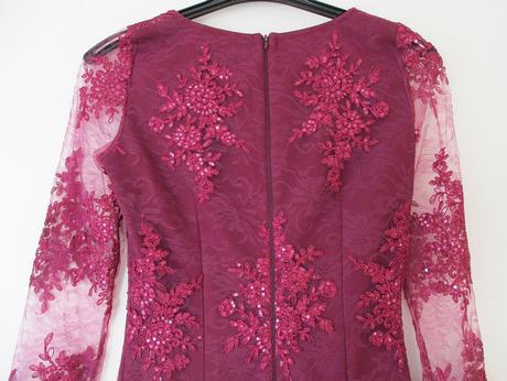 Dámské krajkové šaty vínové emo s 36, 36 / s