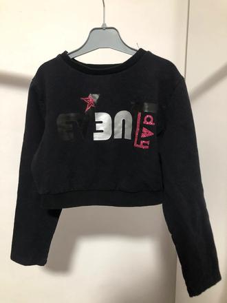 Černá crop top mikina, 116