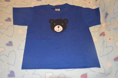 110 116 bavlněné triko krátký rukáv s medvídkem, 116