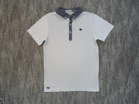 Bílé tričko triko s límečkem polo, 140