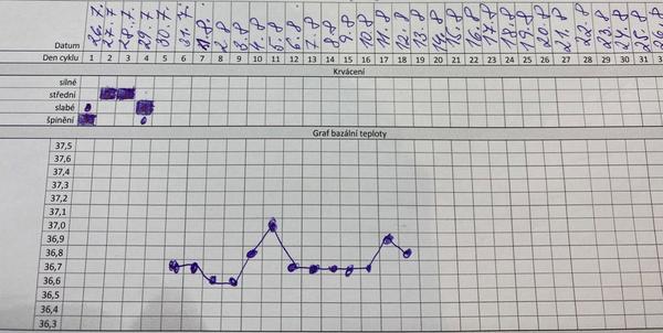 Graf + testy. Kdy byla ovulace?