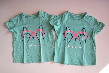 Bavlněná trička s kočičkou 2ks, marks & spencer,110