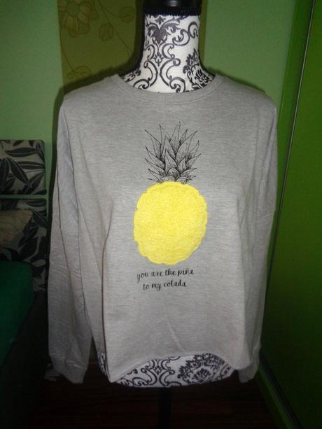 Šedá mikina s ananasem, m