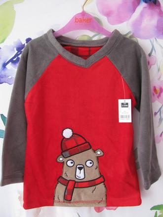 Chlapecká fleecová mikina s medvědem, st. bernard,104