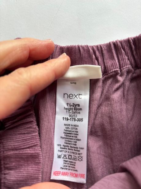 Kraťasy jemný manžestr - v. 18/24 měs, next,92