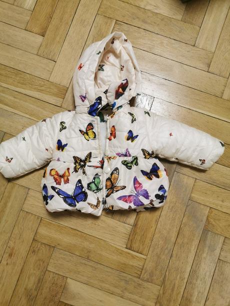 Zimní bunda s odepinací kapucí u vel. 74, 74