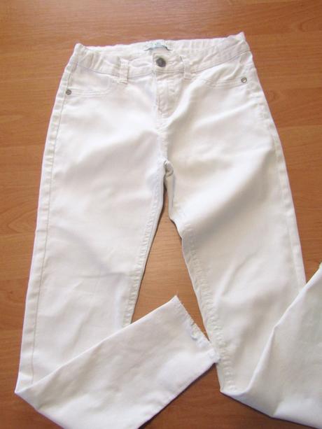 Dívčí bílé džíny vel 140-146, marks & spencer,146