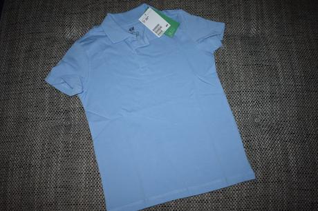 Nové bledě modré polo triko hm. 110/116, h&m,110
