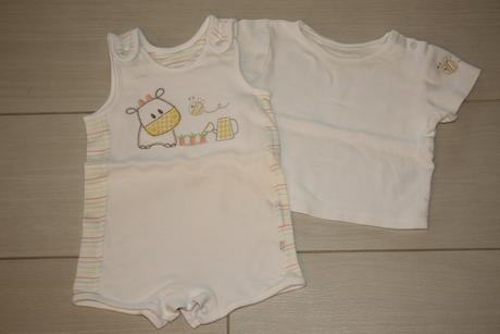 Komplet - triko + letní dupačky, marks & spencer,74