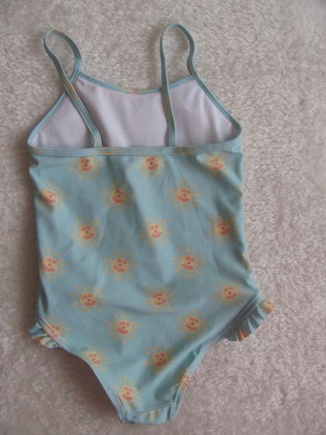 Tyrkysové plavky se sluníčky a s volánky v.4-5 let, primark,110
