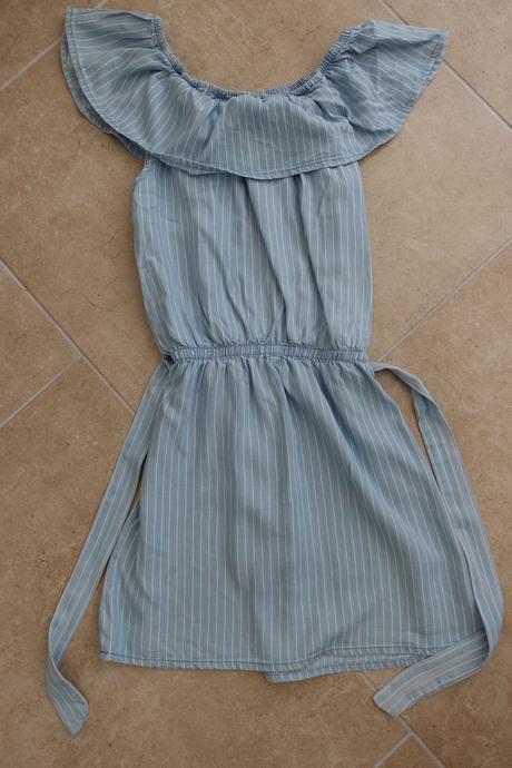 Svetle modre saty, carmen strip 146/152 yigga, yigga,146