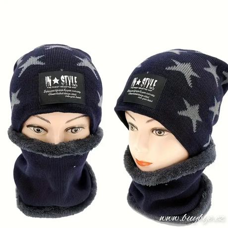 Zimní set čepice a nákrčník 3-10 let, 104 - 140