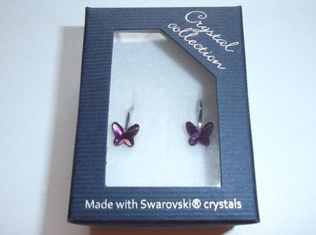 Ag náušnice swarovski motýlek, 