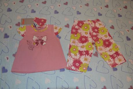 Komplet tunička + legínky, praktický vzorek, 74