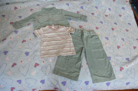 Manžestrový komplet, kalhoty, bunda, triko, c&a,86