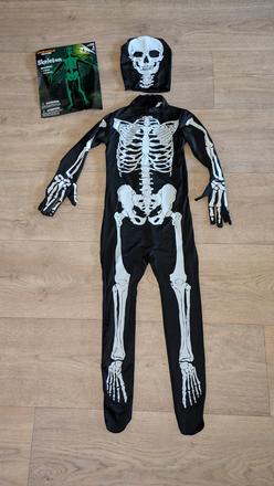 Ka84 karnevalový kostým kostra vel. 5 - 7 let, 