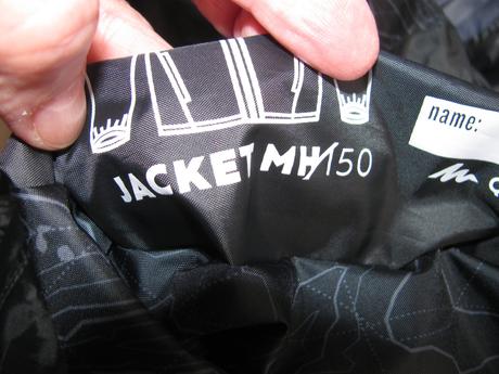 Chlapecká bunda s kapucí, větrovka, quechua,146