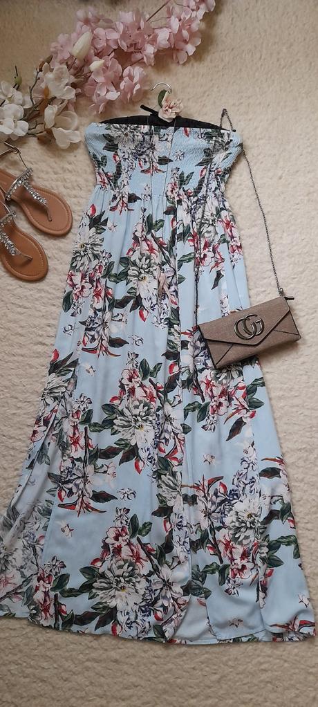 Amisu květované dlouhé šaty s rozparky, amisu,36