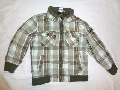Krásná zelenohnědá káro bunda - jaro/podzim, dopodopo,92