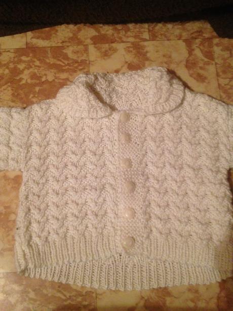 Dětský domácky pletený svetr - svetřík vel. 62-68, 62