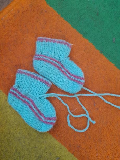 Pletené bačkůrky botičky ponožky capáčky zelené, 17