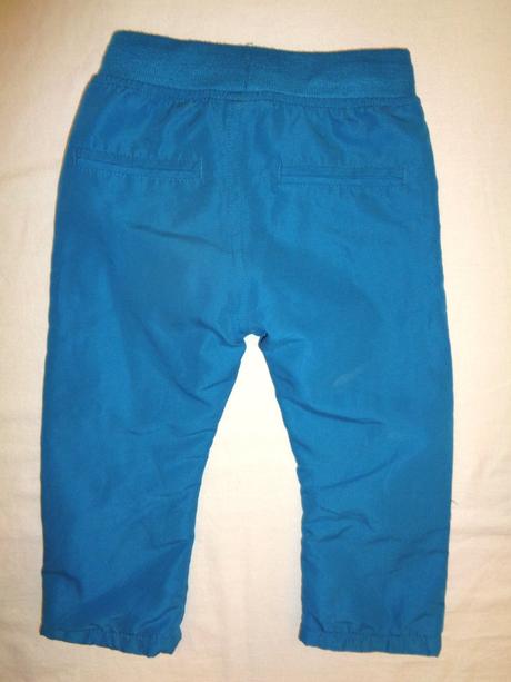 Krásné vyteplené petrolejové kalhoty - uvnitř flíz, topomini,86