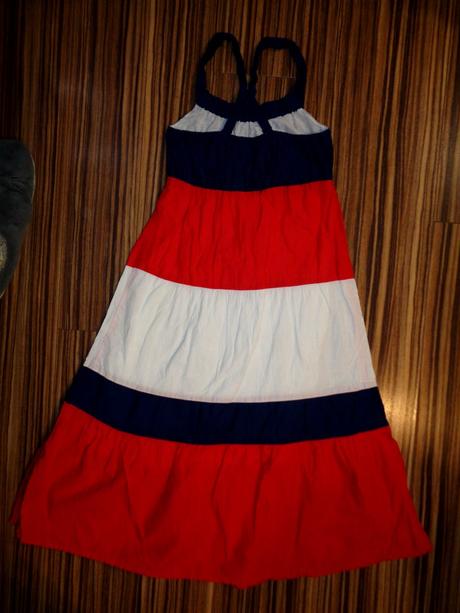 Pěkné pruhované volánové šaty, george,128