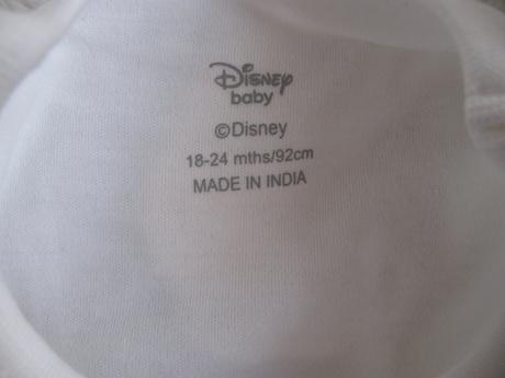 Bílé bavlněné tričko s volánky a obrázky disney, disney,92