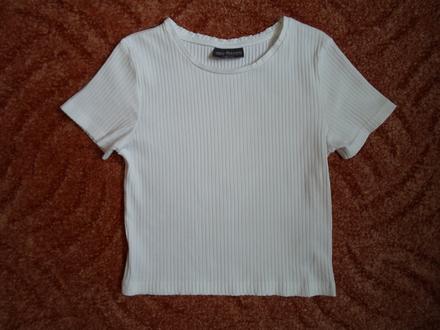 Bílé tričko triko tílko crop top, 152