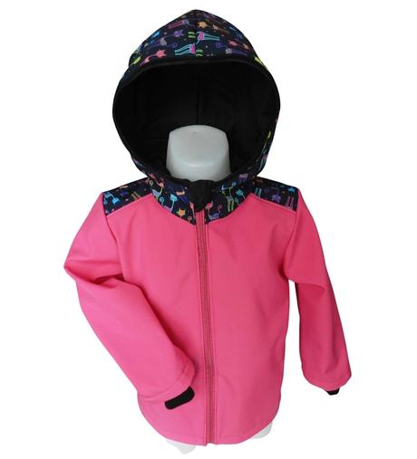 Softshellová bunda s fleecem, kočičky, 86 - 152