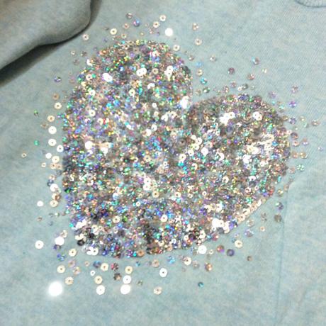 Svetřík s flitrovým srdíčkem, h&m,128