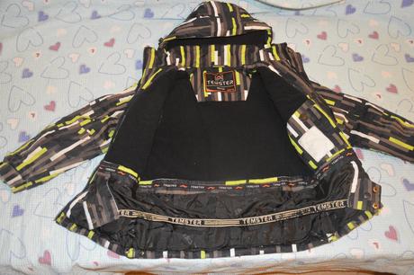 128 134 zimní lyžařská bunda oteplováky čepice, 128