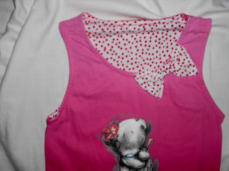 Krásný růžový topík s medvídkem, 128