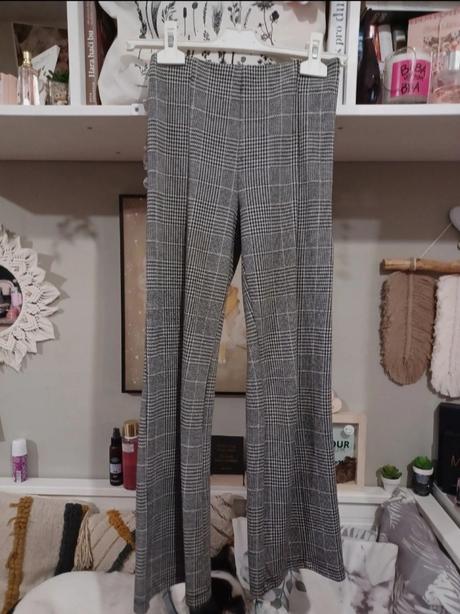 Kostkované kalhoty do zvonu h&m, h&m,158