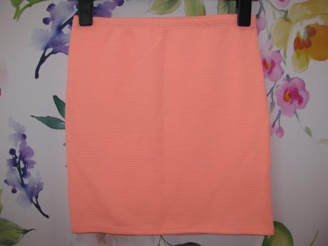 Elastická neonově lososová sukně yd, young dimension,158